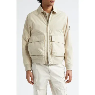 Stone Island Ghost Cotton Jacket In Beige