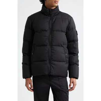 Stone Island Ghost Virgin Wool Down Puffer Jacket In Black