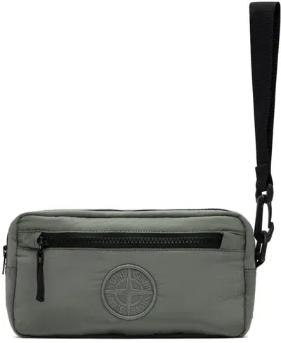 Stone Island Gray Nylon Metal Detachable Pouch In V0066 Grey Green