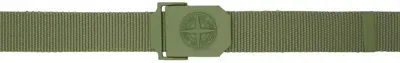 Stone Island Compass-buckle Belt In Green