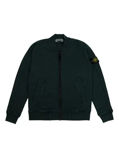 Stone Island Junior Kids' Compass-motif Jacket In Green