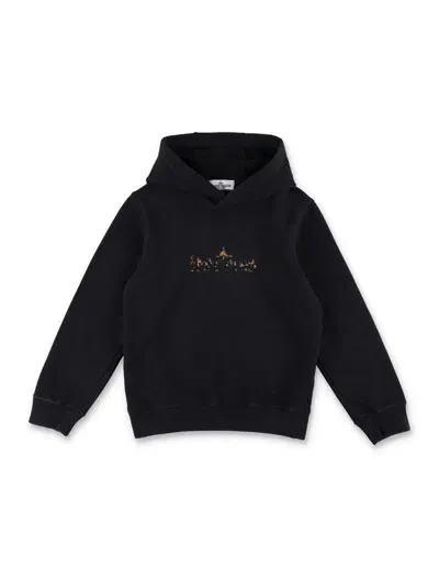 Stone Island Junior Kids' Hoodie Fleece In Black