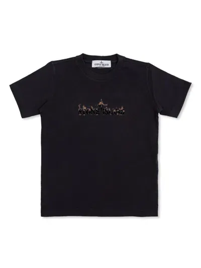 Stone Island Junior T-shirt In Schwarz