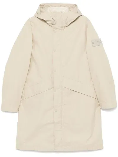 Stone Island Layered Coat In Neutrals