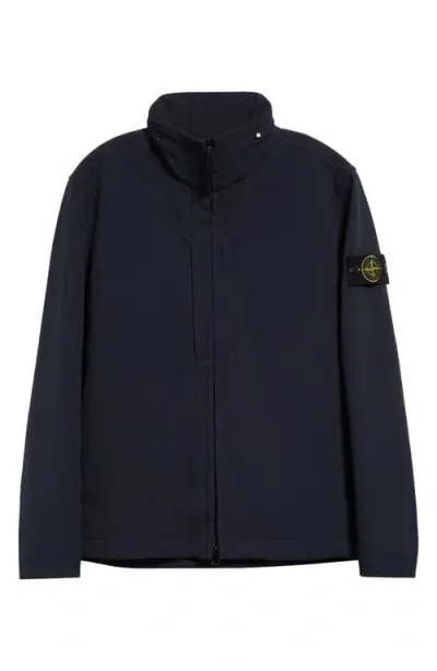 Stone Island Light Twill Jacket In Navy Blue