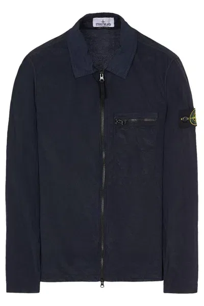 Stone Island Nylon Metal Overshirt In Blue