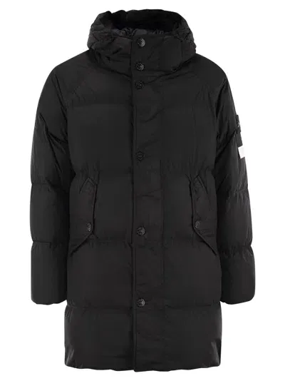 Stone Island Lightweight Nylon Reps Parka In Black