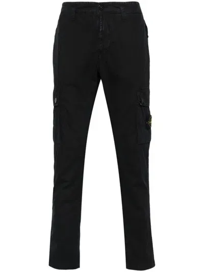 Stone Island Slim-fit Cotton Trousers In Blue