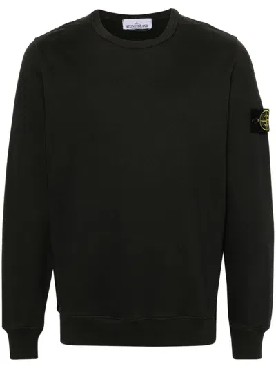 Stone Island Men's Logo Cotton Sweatshirt In Grey