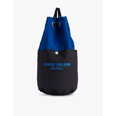 Stone Island Mens Bright Blue 914d Marina Convertible Cotton-canvas Duffle Bag