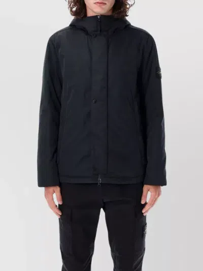 Stone Island Micro Twill Hooded Jacket In Black