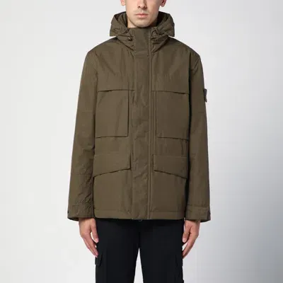 Stone Island Military Green Multi-pocket Jacket With Hood