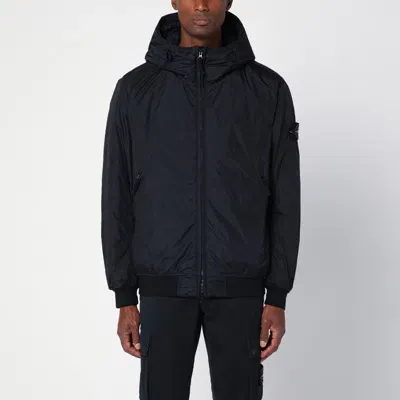 Stone Island Navy Blue Nylon Zipped Jacket