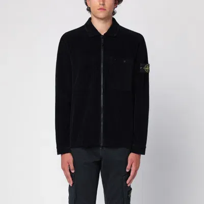 Stone Island Navy Corduroy Shirt Jacket In Blue