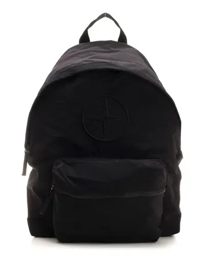 Stone Island Nylon Backpack In Black