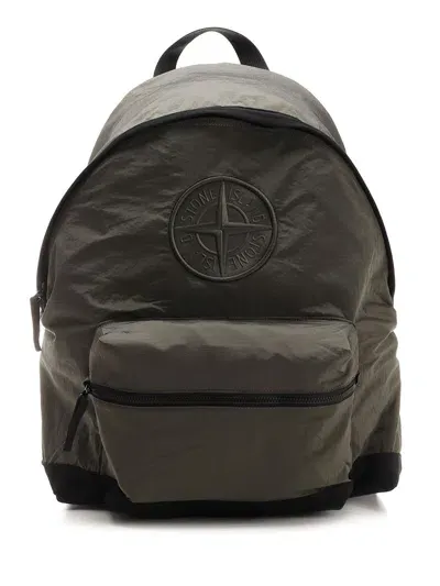 Stone Island Nylon Backpack In Muschio