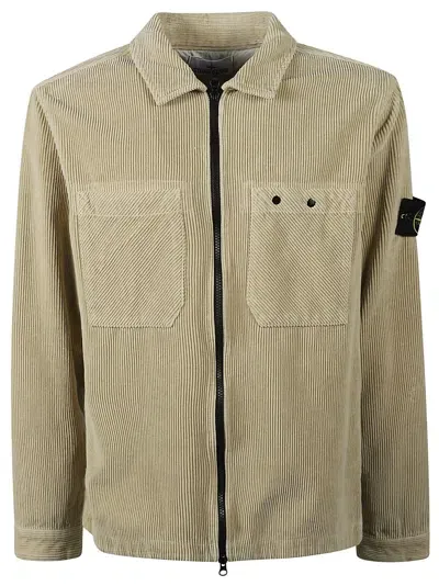 Stone Island Overshirt Jacket In White