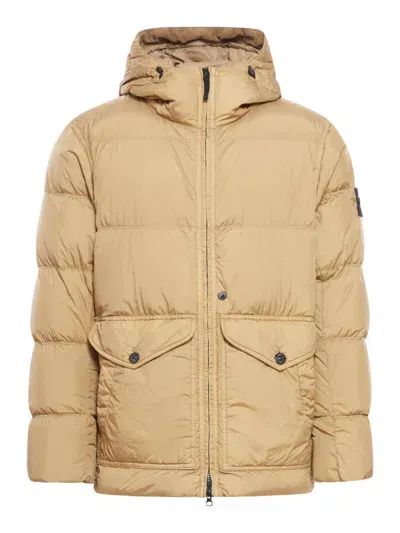 Stone Island Padded Down Jacket In Nude & Neutrals