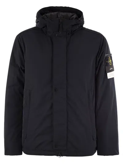 Stone Island Padded Jacket With Hood In Navy