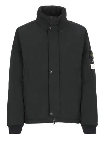 Stone Island Padded Jacket With Logo In Black