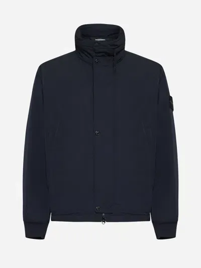 Stone Island Padded Nylon Down Jacket In Blue