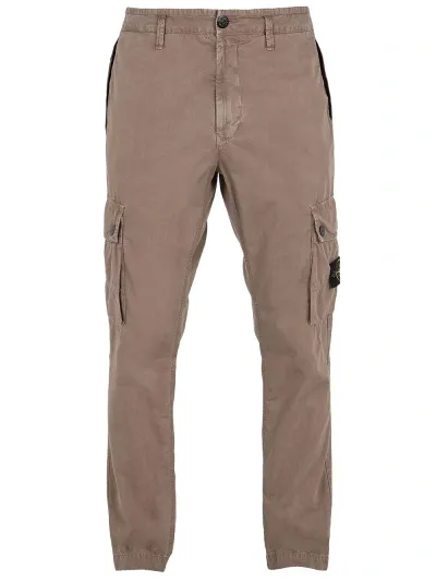 Stone Island Trousers Grey Cotton In Brown