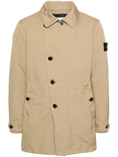 Stone Island Men's Parka In V0094 Biscuit