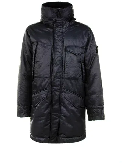 Stone Island Parka In Matte Nylon In Black