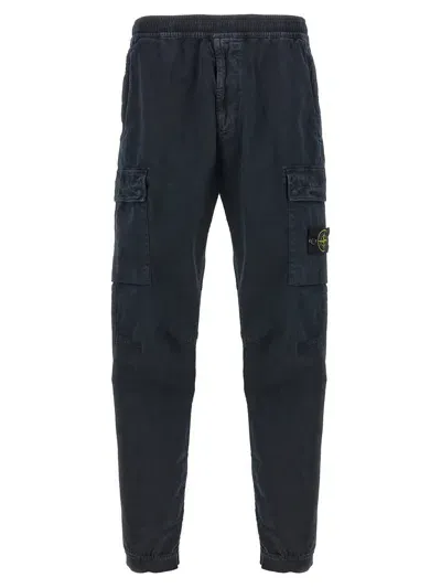 Stone Island Regular Tapered Fit Cargo Pants In Blue