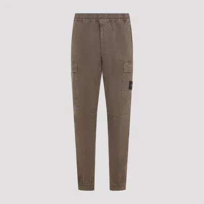 Stone Island Pantalone Regular Tapered In Brown