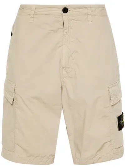 Stone Island Compass-badge Cargo Shorts In Nude & Neutrals