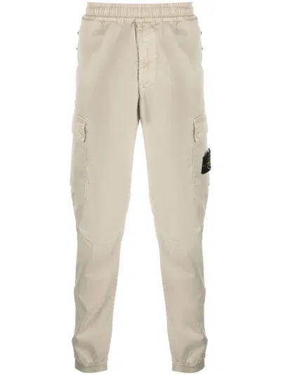 Stone Island Tapered-leg Cargo Trousers In Neutrals