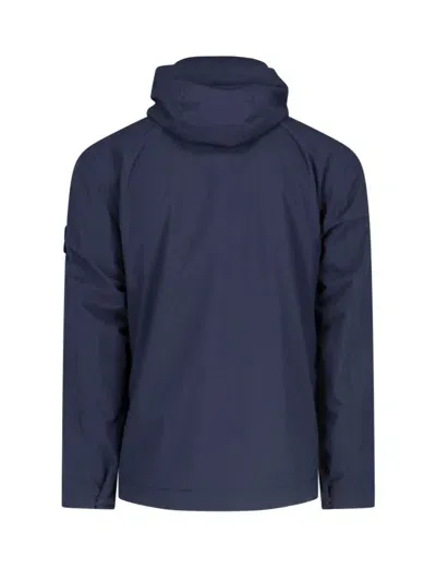 Stone Island Technical Hooded Jacket In Bleu