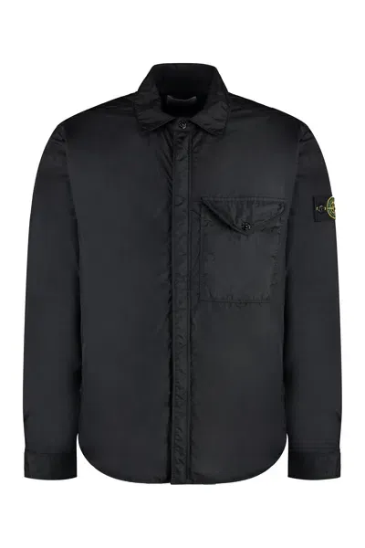 Stone Island Techno Fabric Jacket In Black