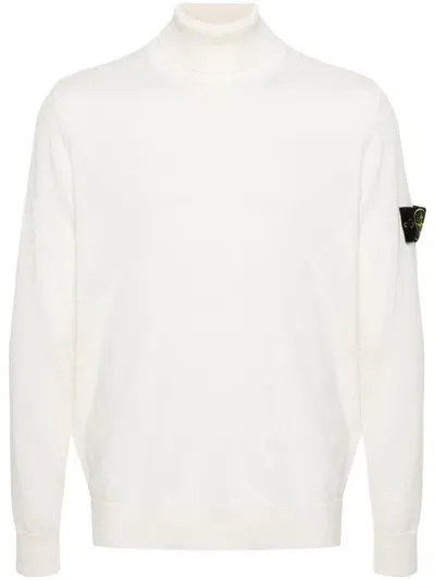 Stone Island Compass-badge Wool Jumper In Beige