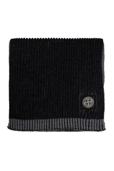 Stone Island Vanisé-knit Wool Scarf In Multi