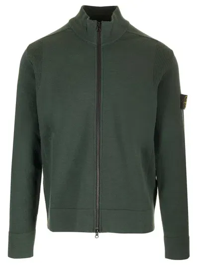 Stone Island Zip-up Sweatshirt In Green