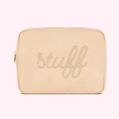 Stoney Clover Lane Bubblegum Vacay Embroidered Pouch In Sand