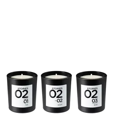 Stories Parfums Stories No.02 Candle Trio 3 X 70g In Black