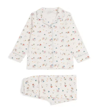 Story Loris Kids' Cotton Printed Pyjama Set In White