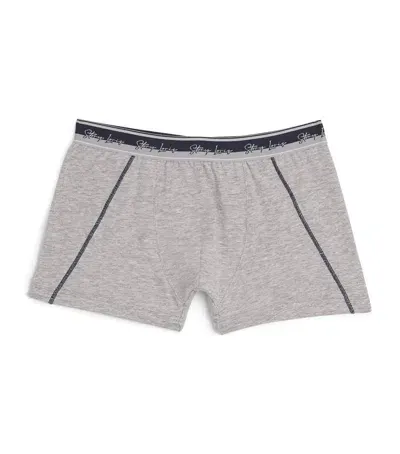 Story Loris Kids' Stretch-cotton Boxer Shorts In Grey