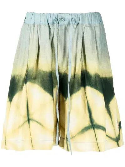 Story Mfg. Bridge Tie-dye Bermuda Shorts In Gelb