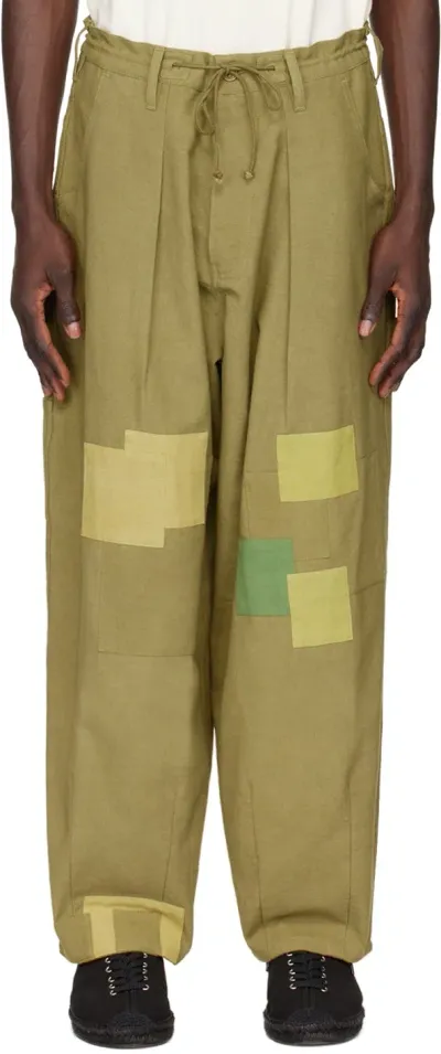 Story Mfg. Khaki Lush Carpenter Trousers In Olive Loved