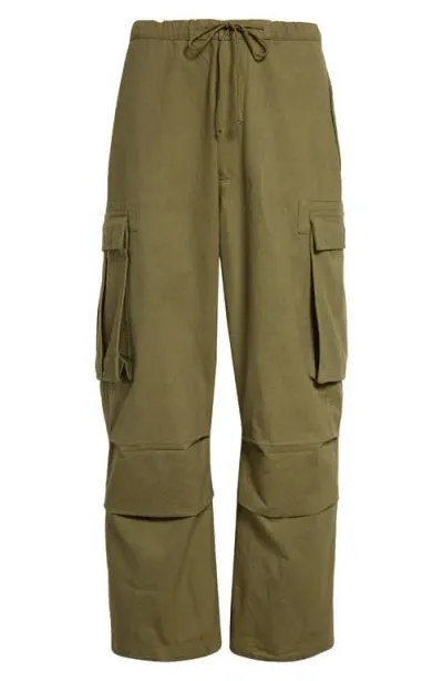 Story Mfg. Peace Organic Cotton Cargo Pants In Olive Slub