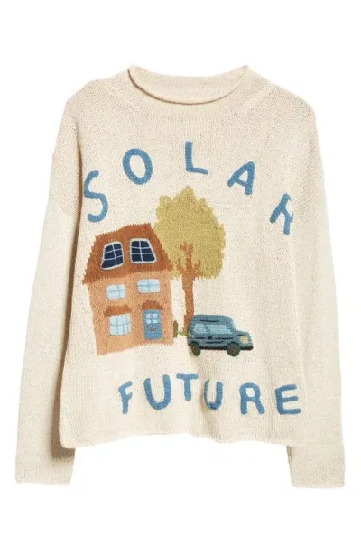 Story Mfg. Solar Future Organic Cotton Sweater In White