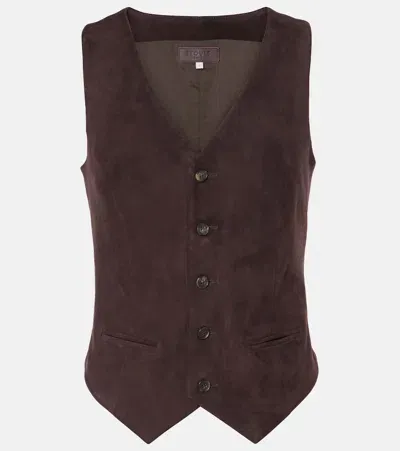 Stouls Capone Suede Vest In Brown