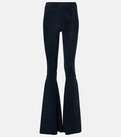 Stouls Cherilyn Suede Flared Pants In Blue