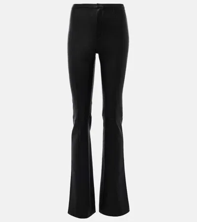 Stouls Kam Leather Flared Pants In Black