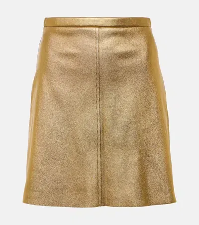 Stouls Lucie 22 Leather Miniskirt In Gold