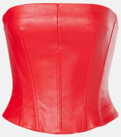 Stouls Rosalia Leather Top In Red